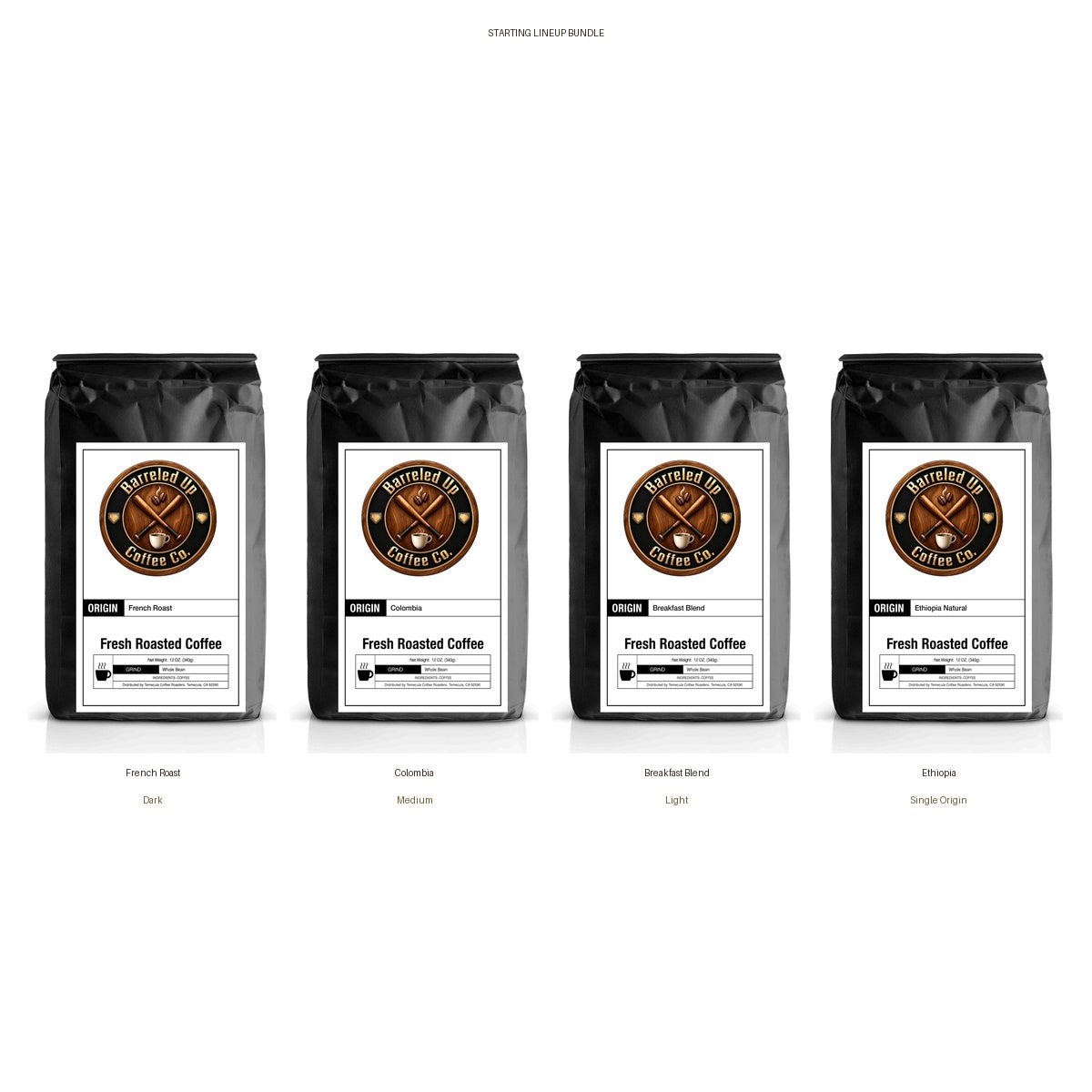 Barreled Up Coffee Co. Starting Lineup Bundle - four coffee bags