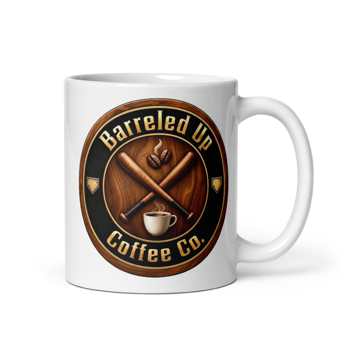 Barreled Up Coffee Co. White Glossy Mug